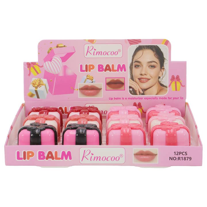 ASSORTED Cute Ribbon Gift Box Lip Balm - 12 Pcs for wholesale on Faire2