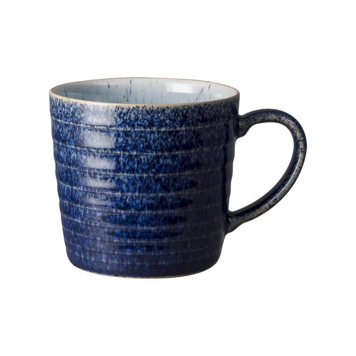 Denby - Wholesale Coffee Mug - Studio Blue Cobalt and Pebble Ridged Coffee Mug