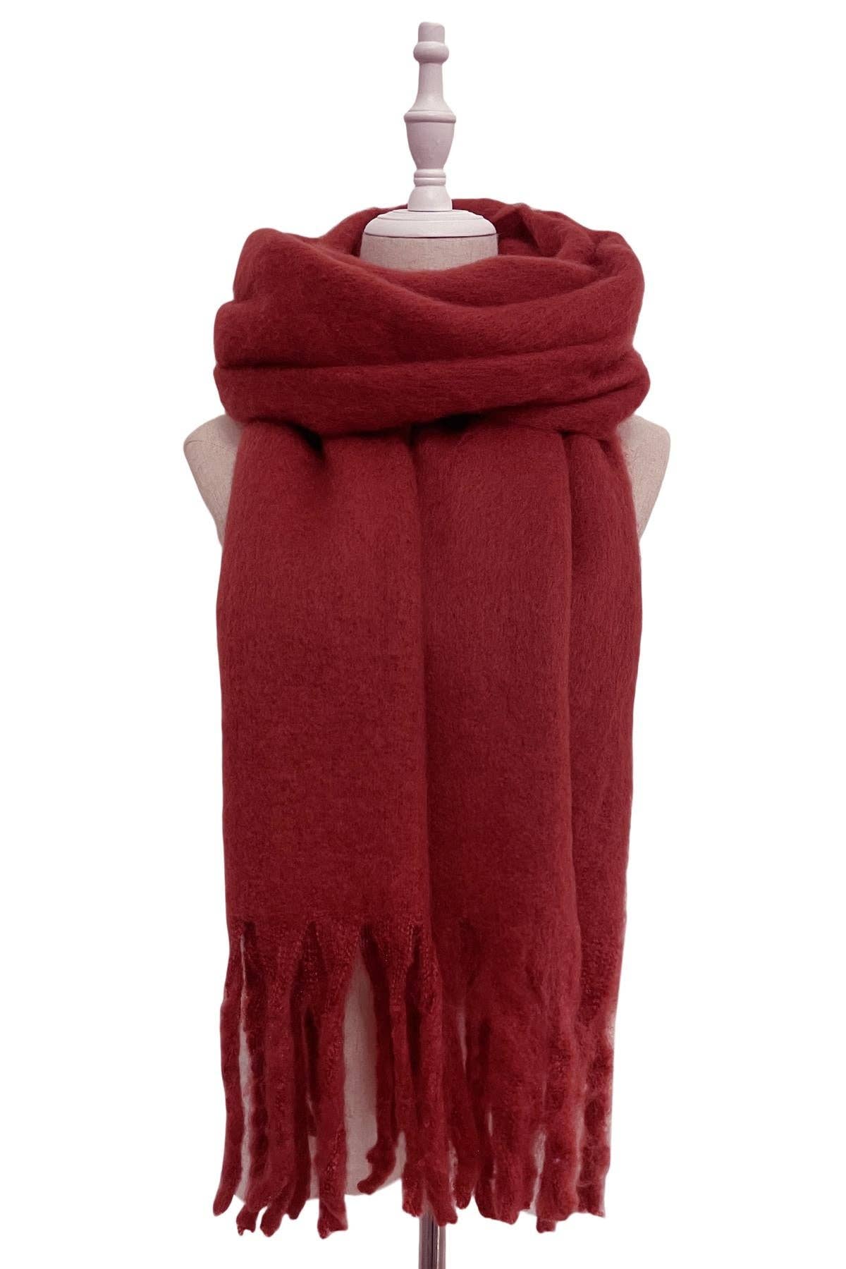 Fashion Scarf World - Vendita all'ingrosso Sciarpa - Donna - Sciarpa a scialle con nappe in morbida coperta semplice31