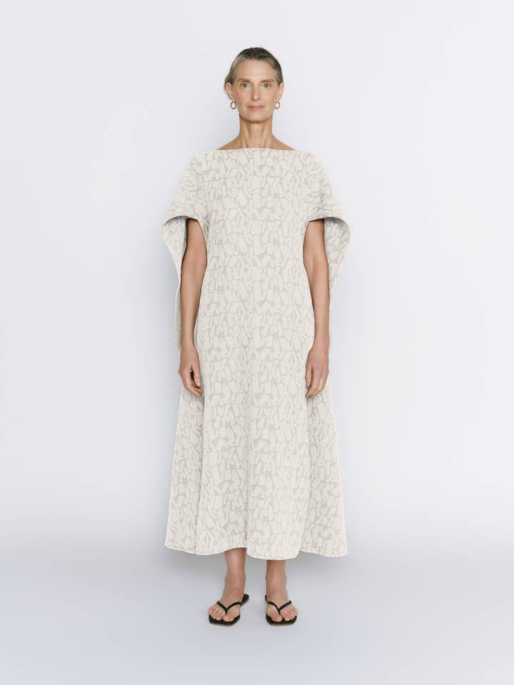 Diana Jacquard Caftan - Oat for wholesale by Anushka