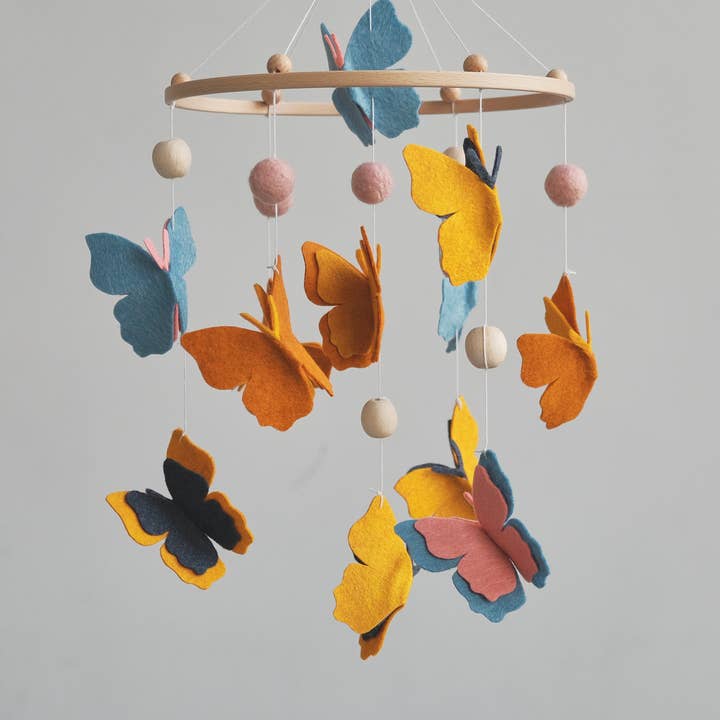 Butterfly Baby Mobile, Crib Mobile, Floral Nursery Mobile for wholesale by ChilDreams