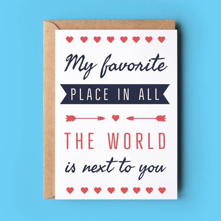 Wonky Cards - Wholesale Love Card - My favourite place in all the world