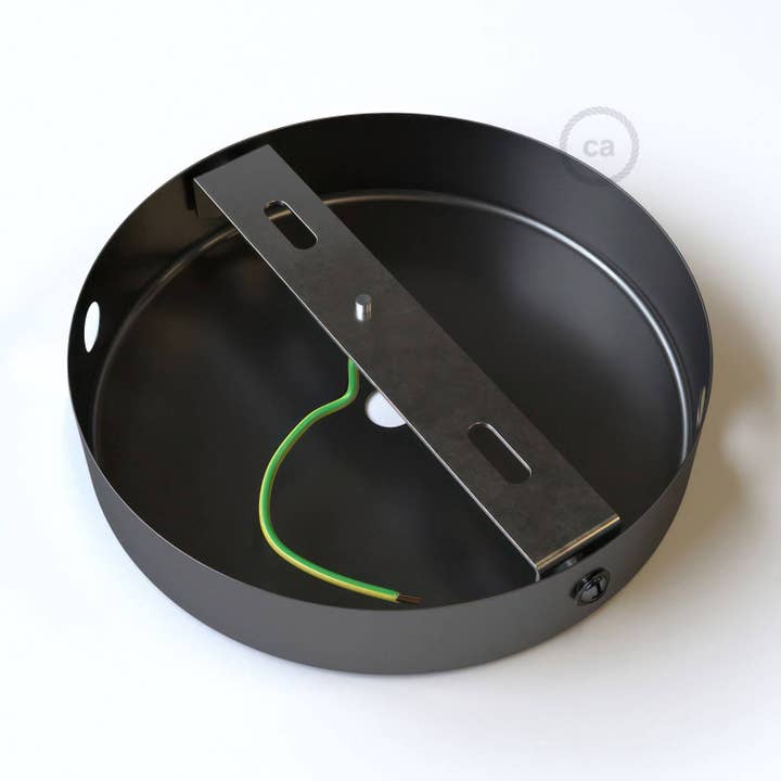 LIGHTINUP S.R.L. - Vendita all'ingrosso Lampadario/lampada a sospensione - Kit rosone cilindrico in metallo a 1 foro centrale e 2 fori laterali2