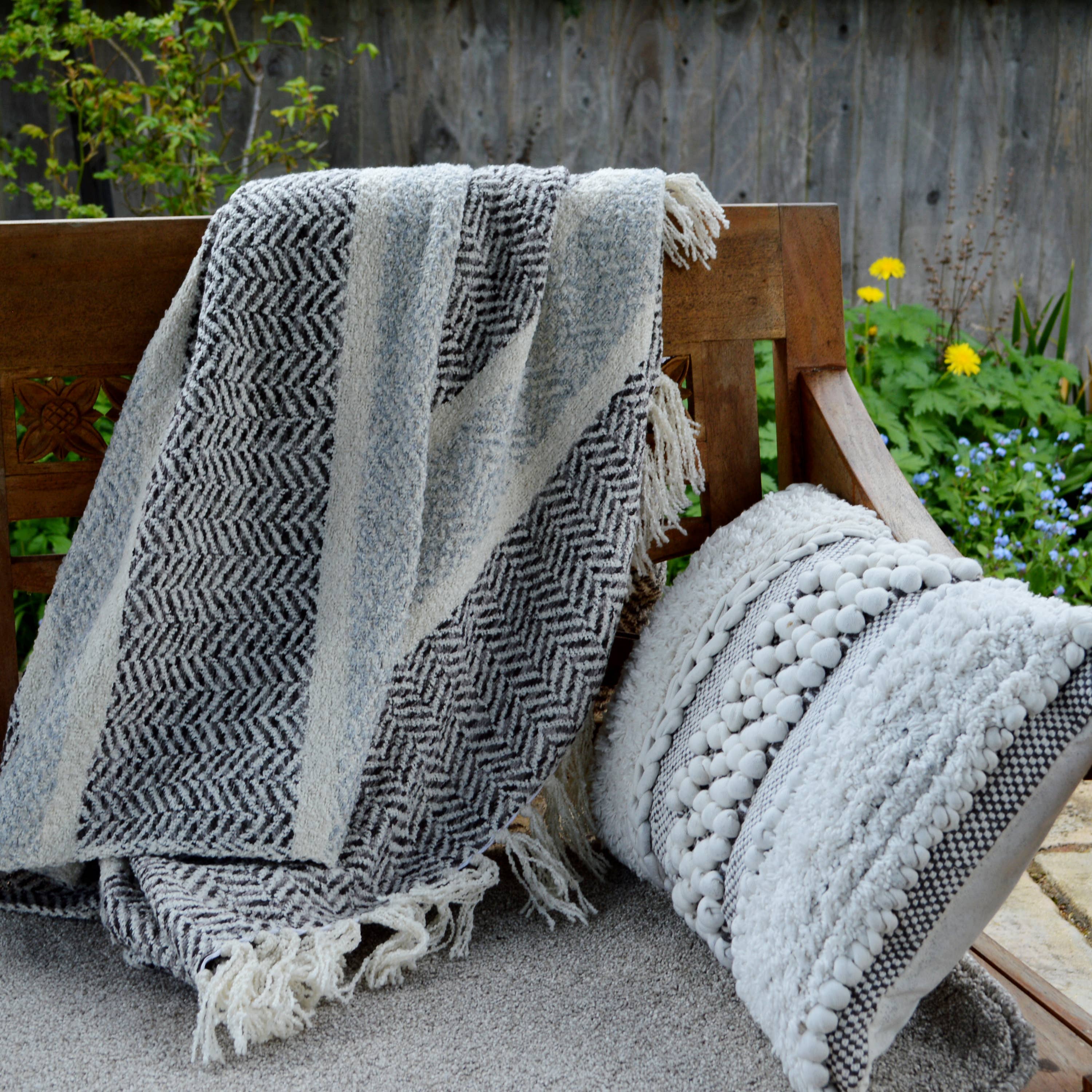 Allure Bath Fashions - Wholesale Throw Blanket - Savannah Herringbone Throw Blanket - 100% Recycled Materials6