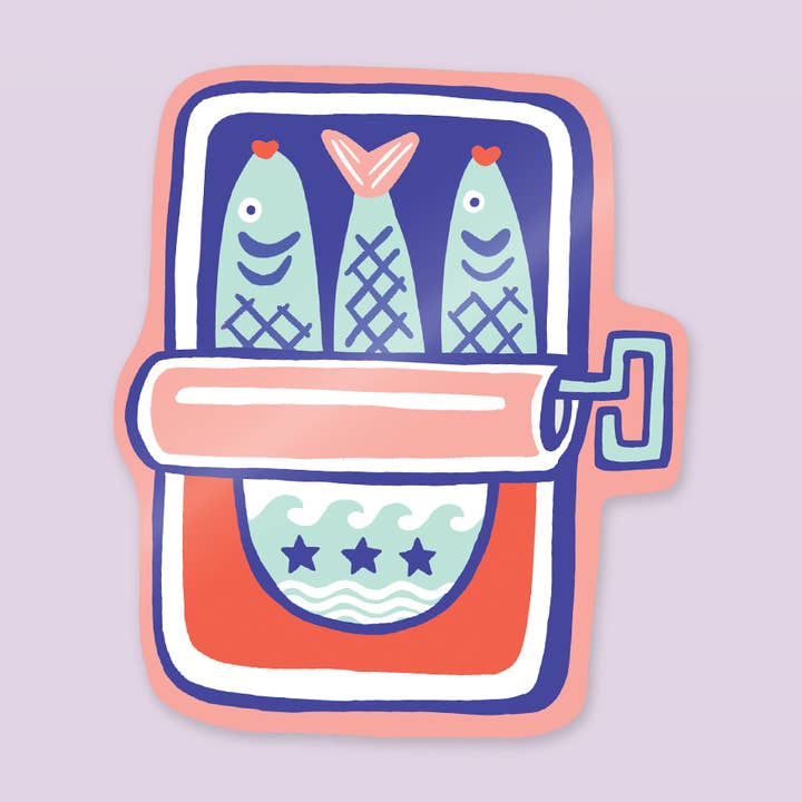 Idlewild Co. - Venta al por mayor Pegatina - Adhesivo troquelado de pescado enlatado0