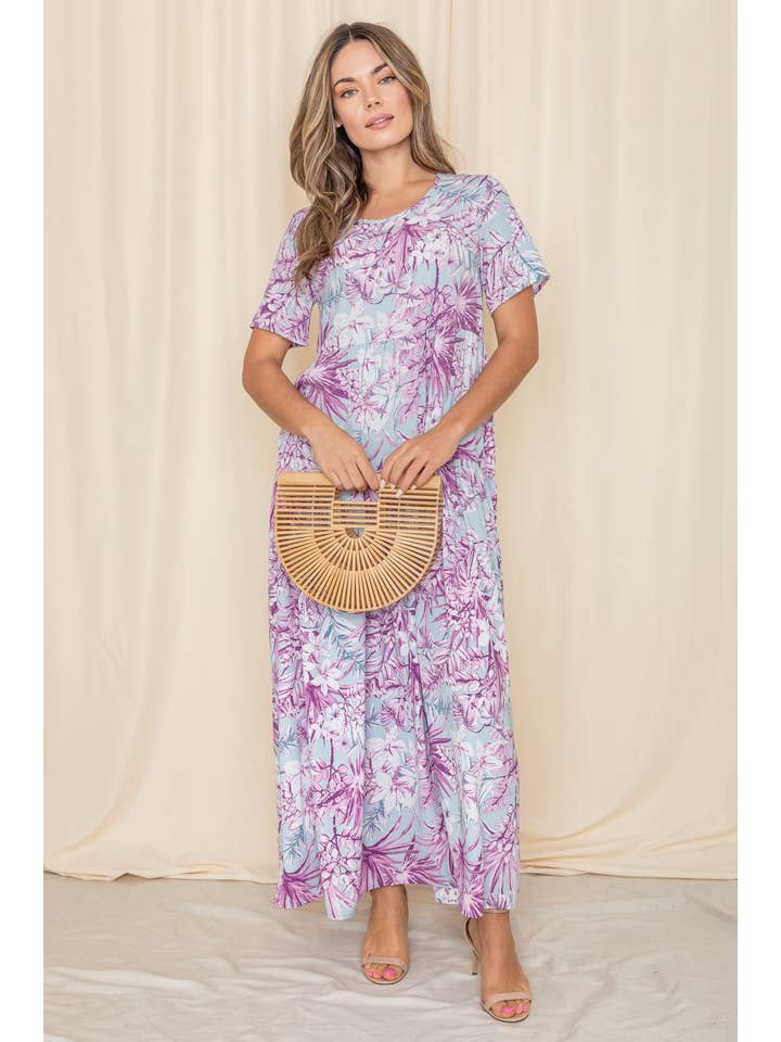 EG fashion - Vente Robe – femme - Robe longue fluide à volants Tropical Plus4