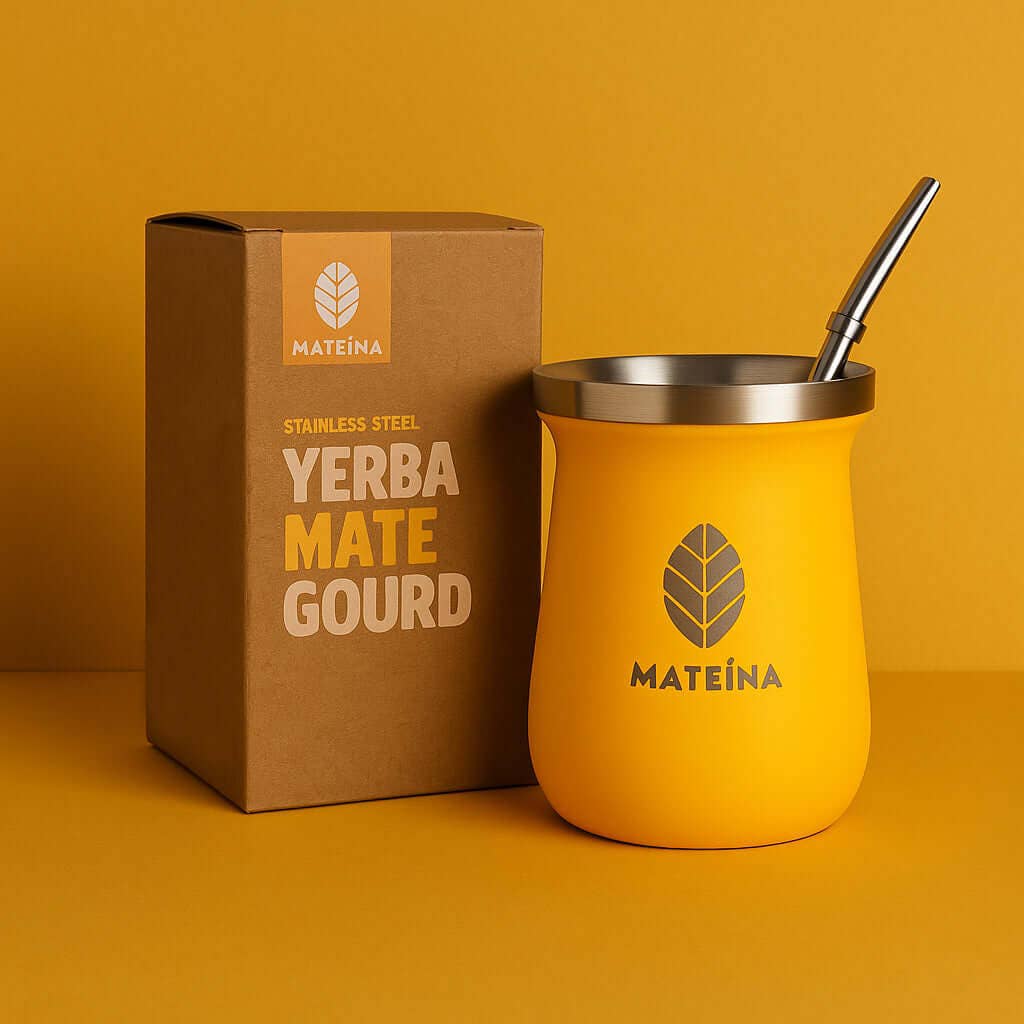 Mateina - Wholesale Tea Set - Modern Mate Gourd & Bombilla Set - Yellow0