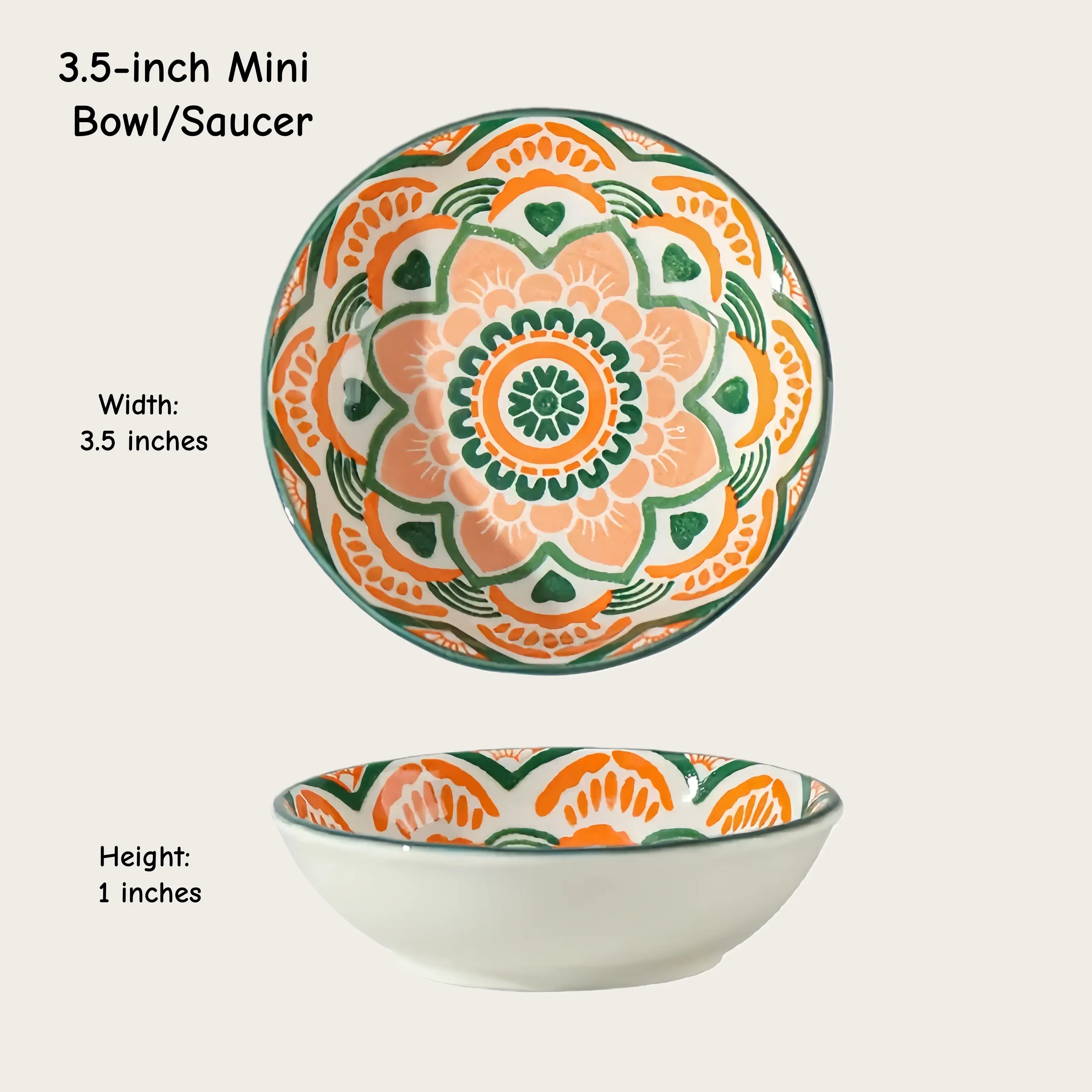 Otterware - Vente Bols à condiments/sauces - Plats à trempette en céramique style marocain (6 styles)13