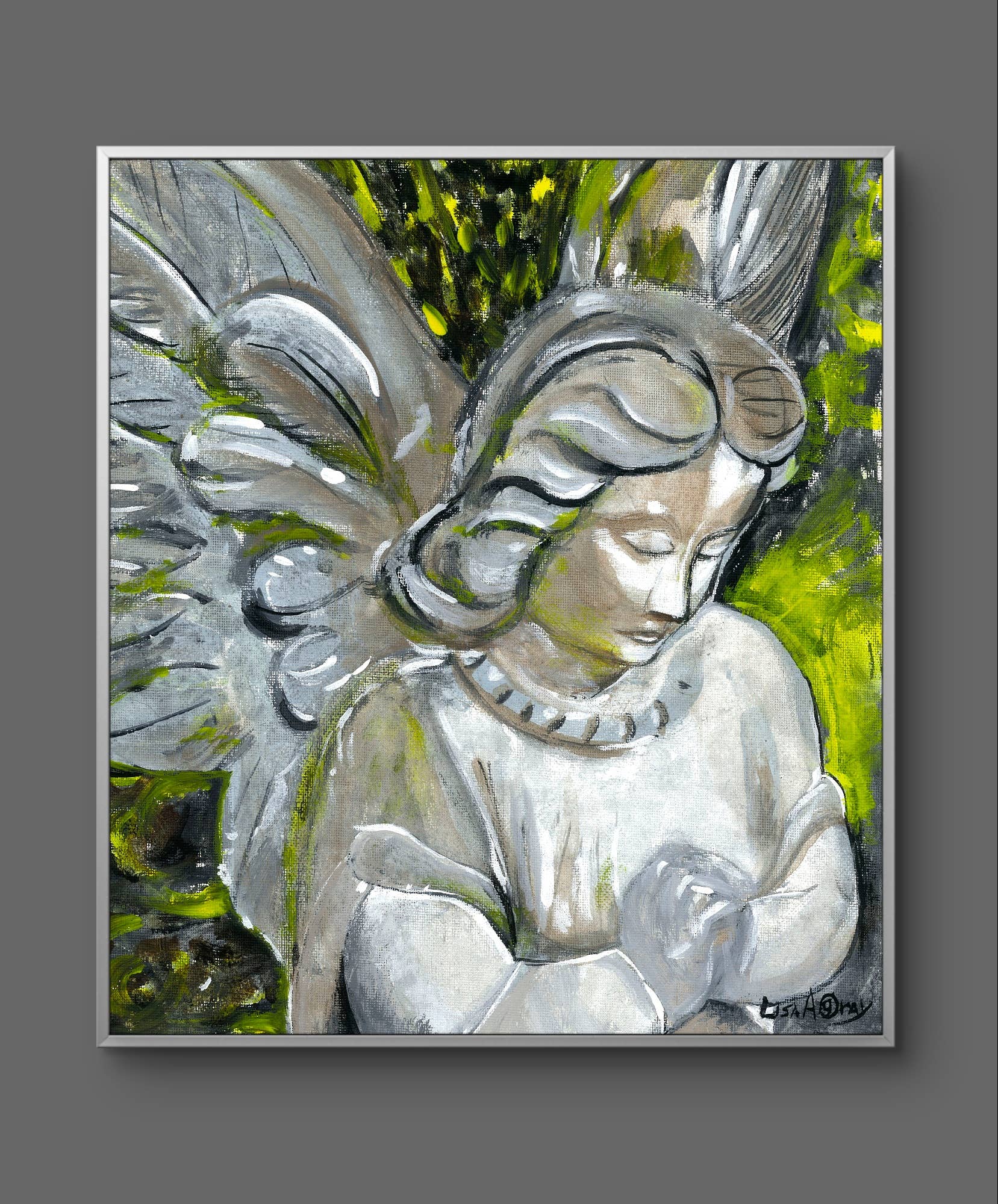 House Candy Wall Art | Lisa Alex Gray – wholesale Art print – Angel in Prayer – Tranquil Spiritual Wall Art Print 2