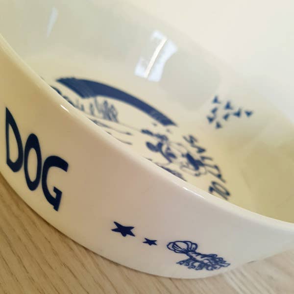 Port and Lemon – wholesale Pet bowl – Cat/dog – Salty Old Sea Dog Hand Decorated Dog Bowl2