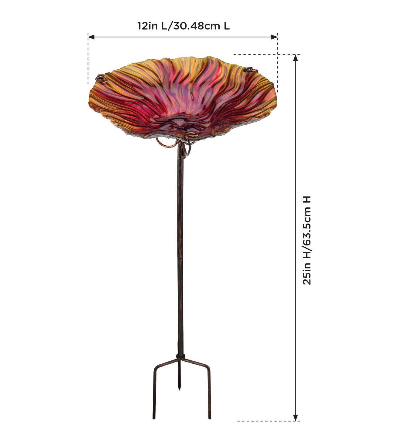 Regal Art & Gift - Wholesale Garden/Lawn Stake - Birdbath/Feeder Stake - Red1