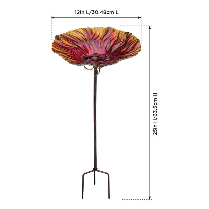 Regal Art & Gift - Wholesale Garden/Lawn Stake - Birdbath/Feeder Stake - Red1