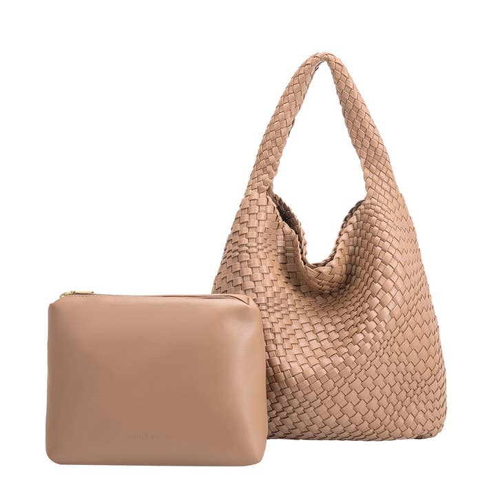 Melie Bianco - Wholesale Shoulder Bag - Women's - Johanna Nude Recycled Vegan Shoulder Bag Pre-Order 7/30