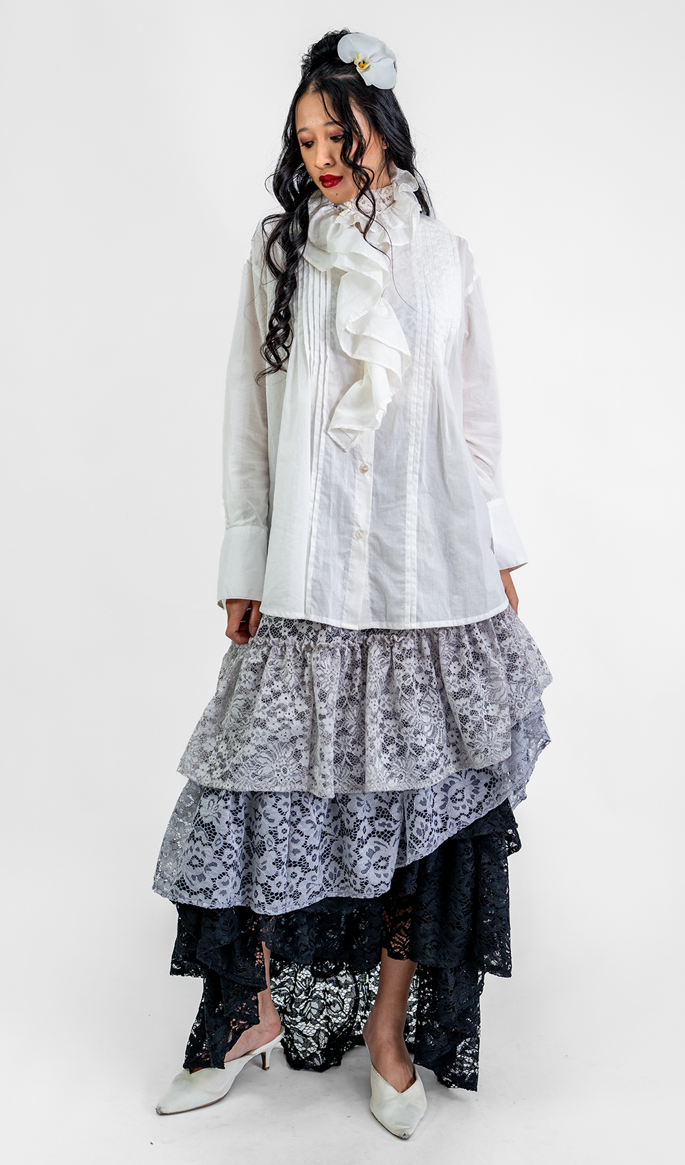 Balizen Direct from Bali - Wholesale Overhemd met knopen - Dames - UITVERKOOP | Organisch Ruffle Shirt Katoen | Wit4