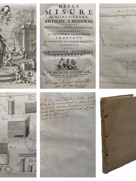 Cristiani Girolamo Francesco – Delle Misure D’ogni Genere Antiche E Moderne – 1760 per la vendita all'ingrosso da parte di Belriguardo Italian Rare Books