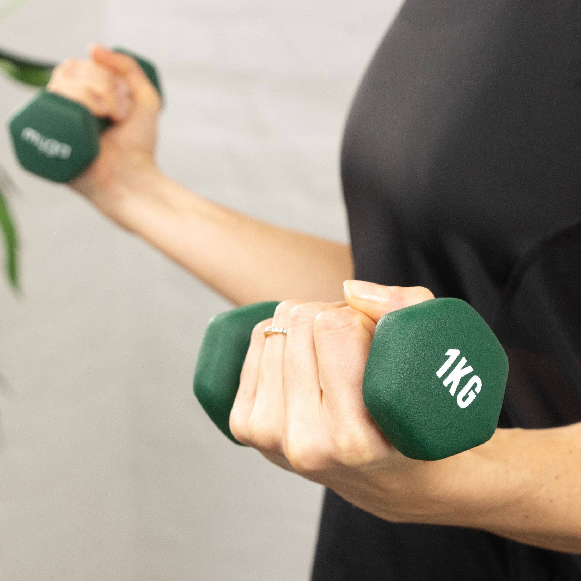 Myga Europe - Wholesale Fitness Equipment - Hexagonal Dumbbells (pair) - 1kg - Dark Green6