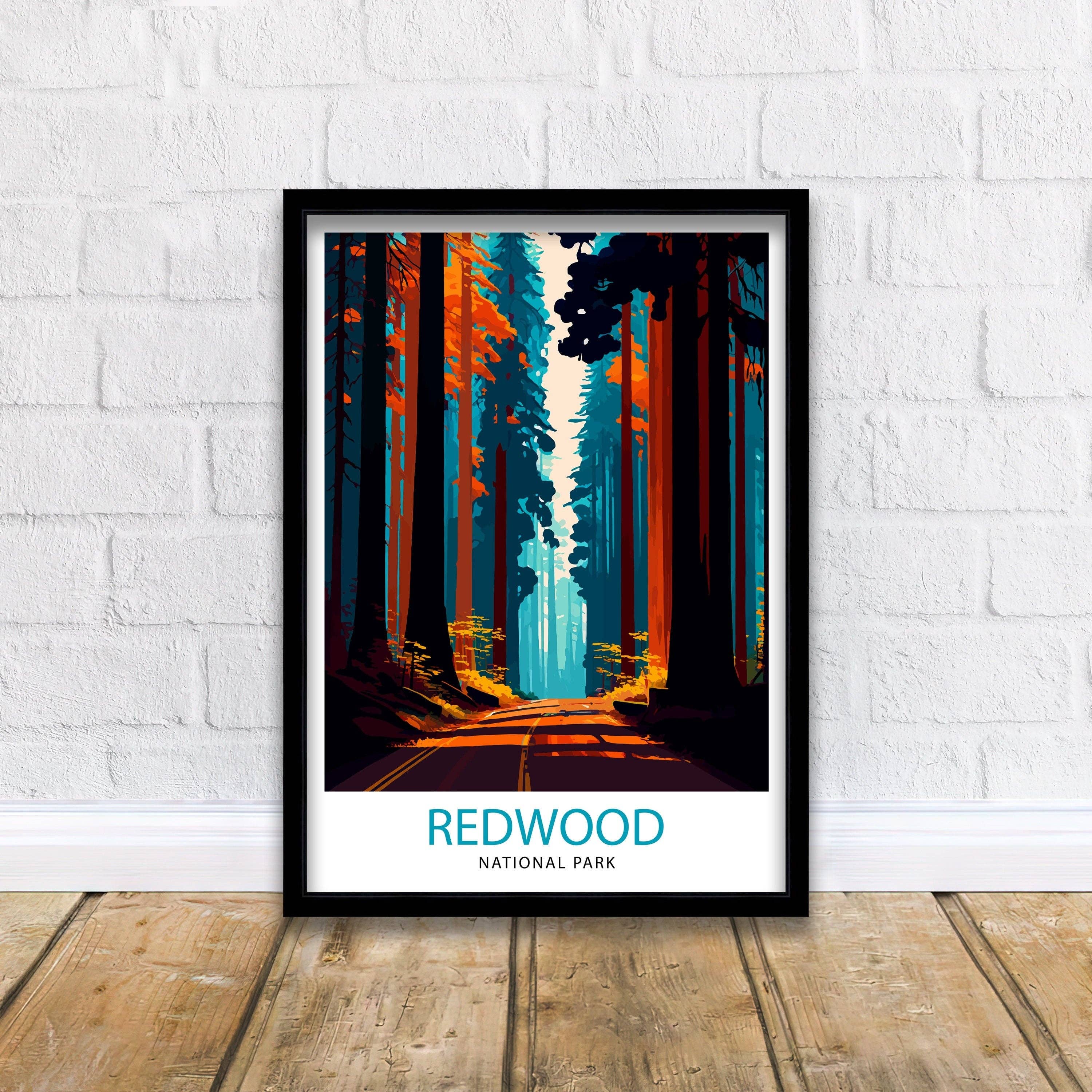 InkNPrintz – wholesale Poster – Redwood National Park California Travel Poster0