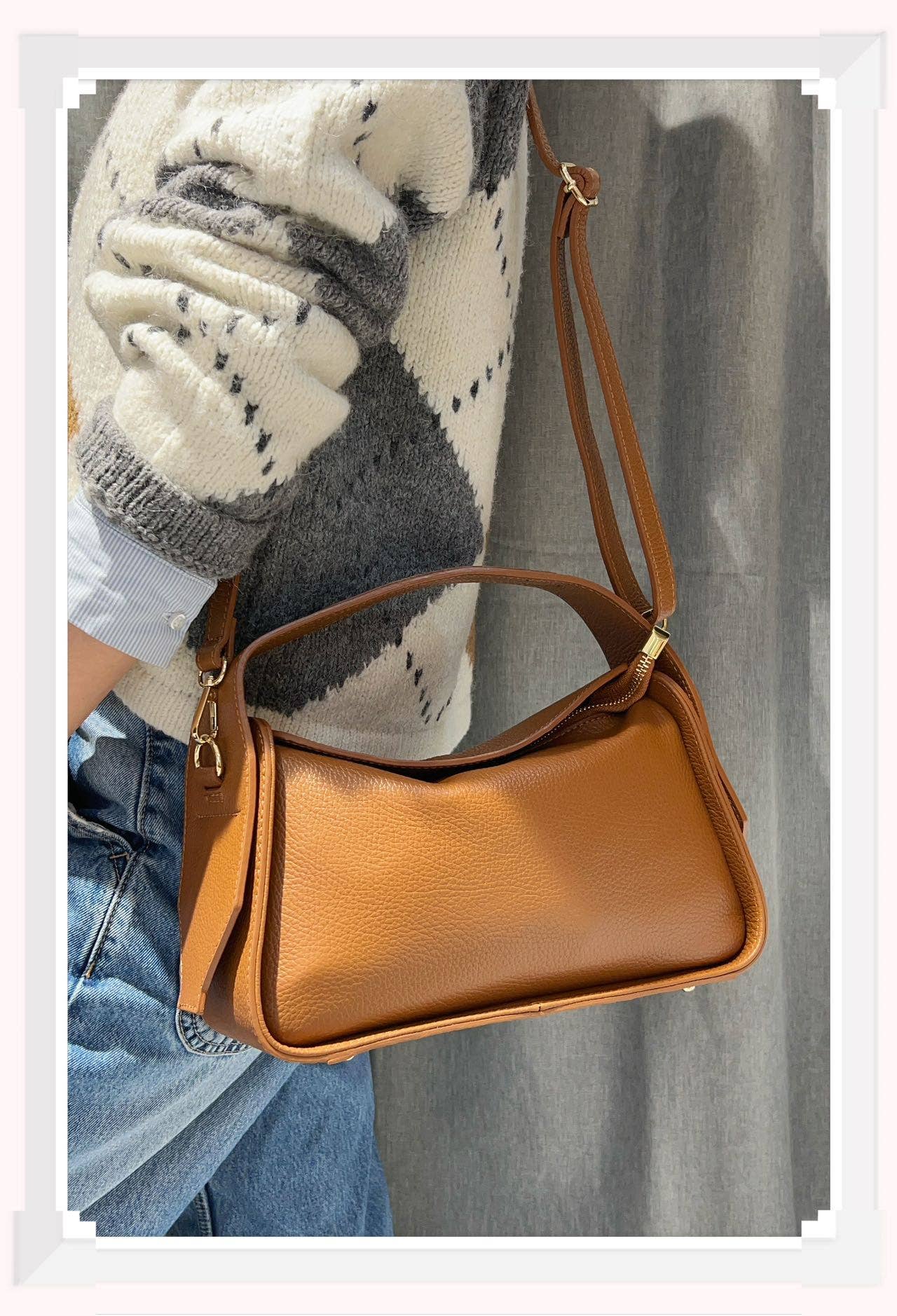 Z et Z – Großhandel Schultertasche – Damen – Handtasche aus genarbtem Leder mit Reißverschluss10