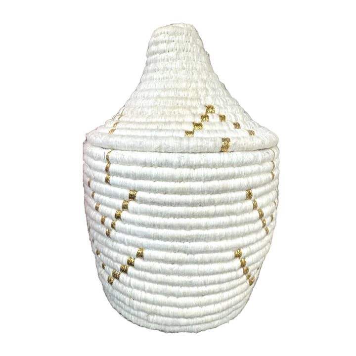 SOUK in the CITY - Wholesale Basket - Berber Baskets - white | gold2