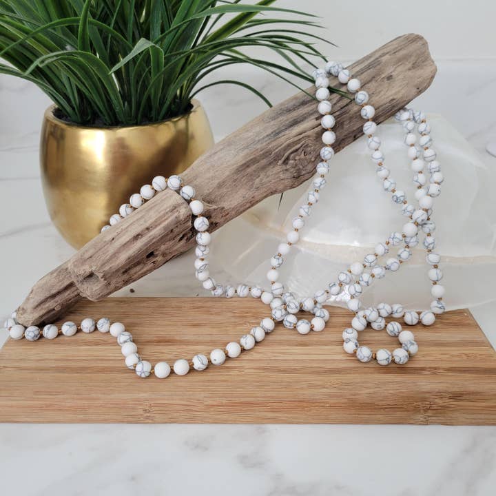 COLAR BRANCO HOWLITE MATE 60" por atacado de Naturally Stoned