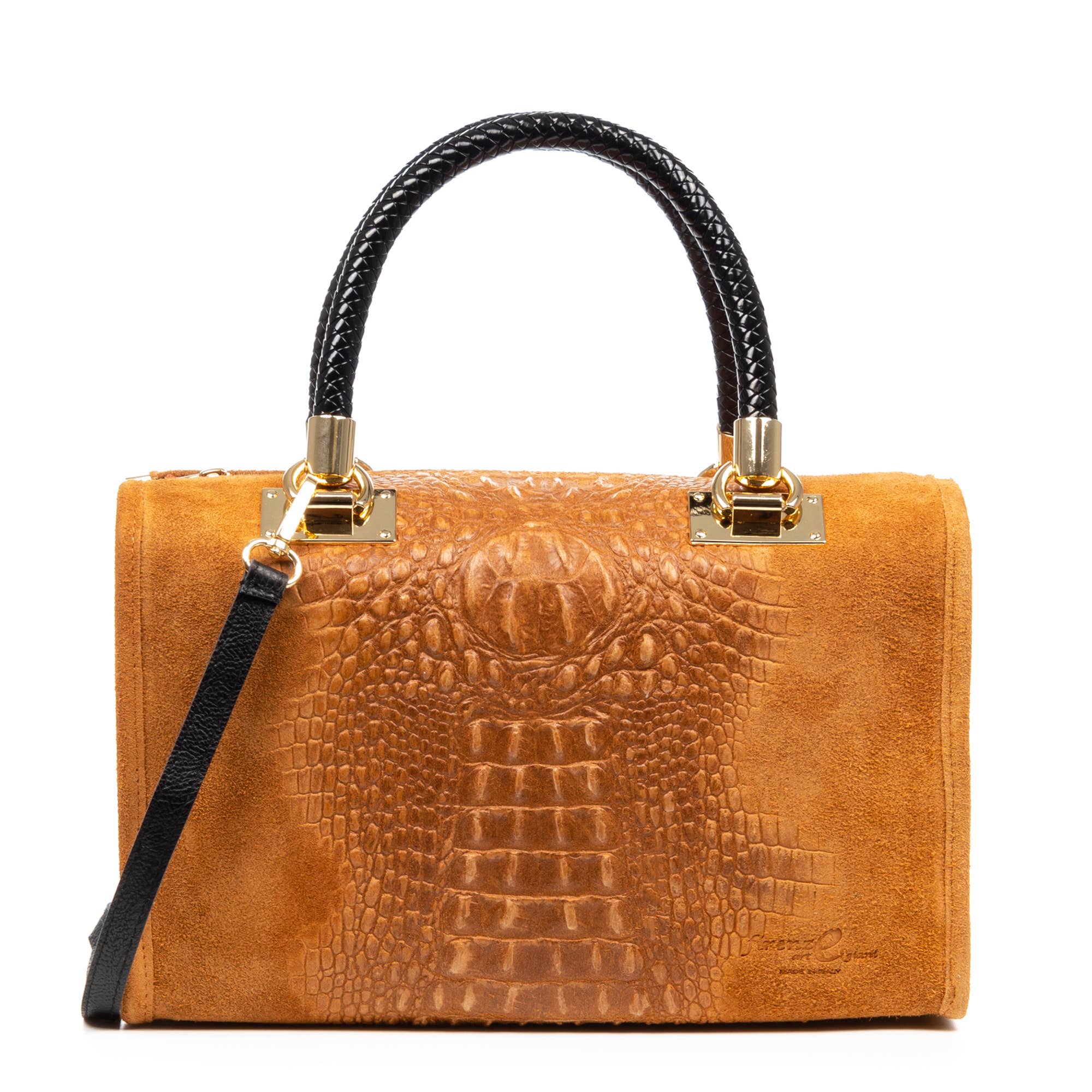 FIRENZE ARTEGIANI - Wholesale Top Handle Bag - Women's - Anacapri Women's Tote Bag. Genuine Suede Crocodile Leather.5