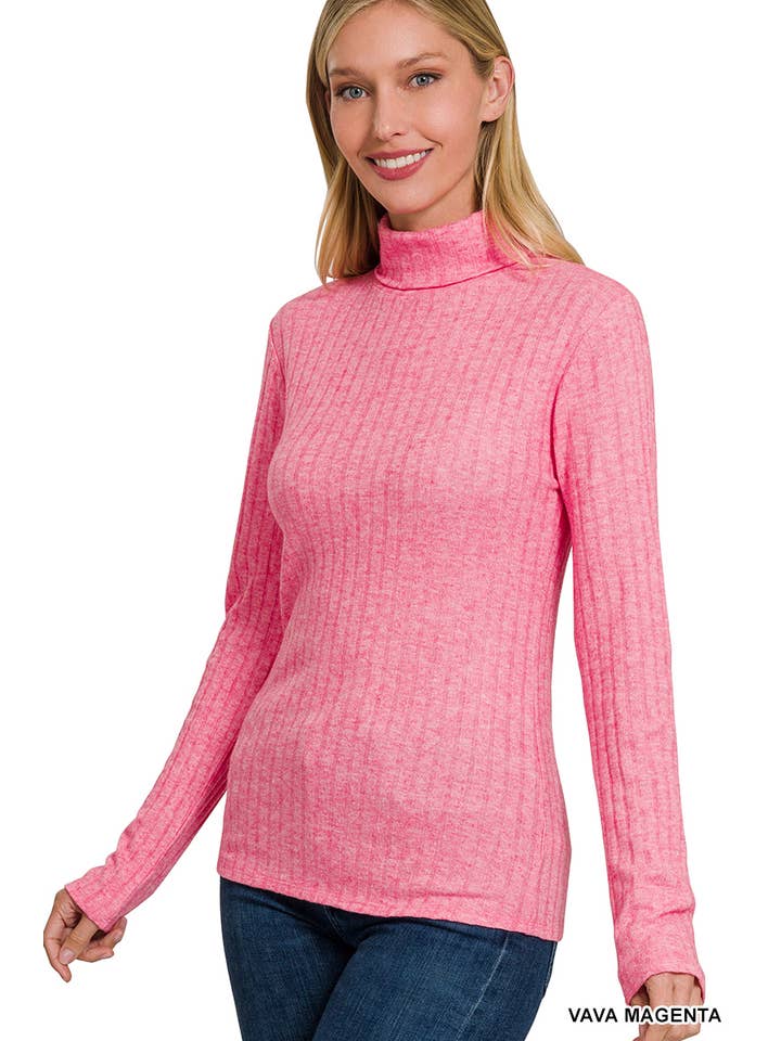 Vanilla Monkey - Wholesale Knit Top - Women's - Ribbed Long Sleeve Turtle Neck Top