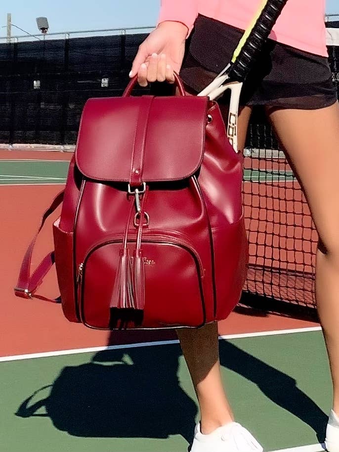 Sara Tennis and Pickleball Backpack - Maroon for wholesale by NiceAces