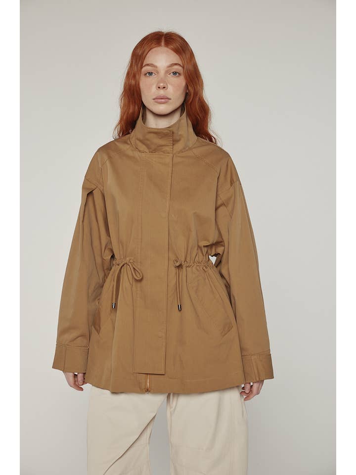 Khaki Bindebåndsjakke med lommer for engroshandel på Faire0