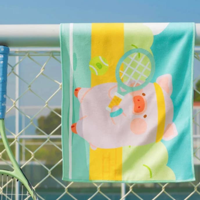 Joyify Pty Limited - Wholesale Sports towel - LuLu the Piggy Tennis Series - Sports Towel (Playing Ver.)0