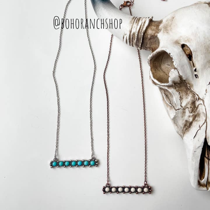 Boho Ranch Shop - Wholesale Pendant/Charm Necklace - Western Beaded Bar Necklace