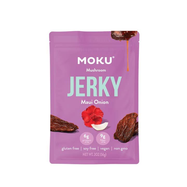 MOKU Mushroom Jerky, Maui Onion, 2oz for wholesale by Moku Foods