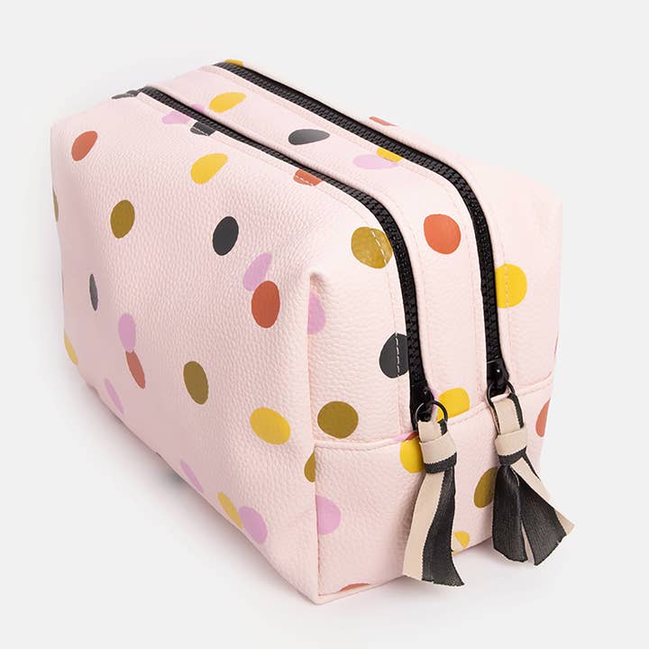 Caroline Gardner - Vente Trousse de toilette – femme - Grande trousse de toilette de voyage Pale Pink Dotty