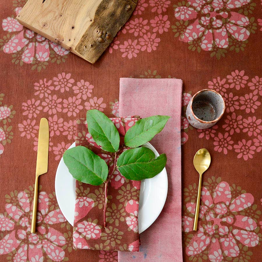 Ichcha - Wholesale Tafelkleed - Tafelkleed met bloemen en blokprint | Forget Me Not5