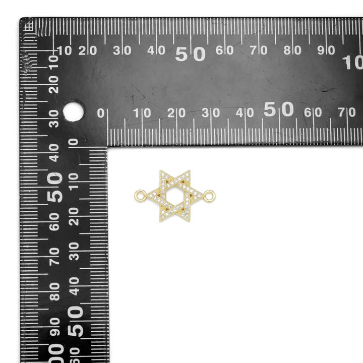 BestBeads&Beyond - Wholesale Individual Charm/Pendant - CZ Pave Jewish Star of David Connector Charm Pendant, Sku#LX6021
