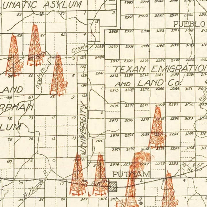 Ted's Vintage Art - Wholesale Map - Vintage Map of Callahan County, Texas 19193