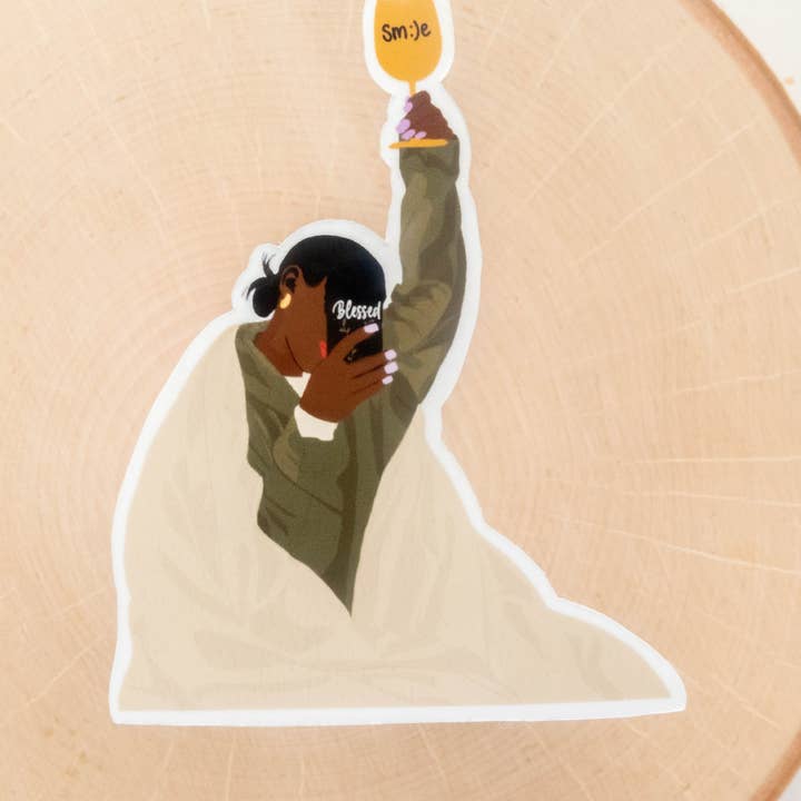 Smile & Blessed Black Woman & Girl BLM Stickers for wholesale by Syera Love & Co.