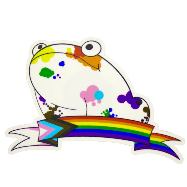 Autocollant Progress Pride Frog pour la vente par The Darks Art