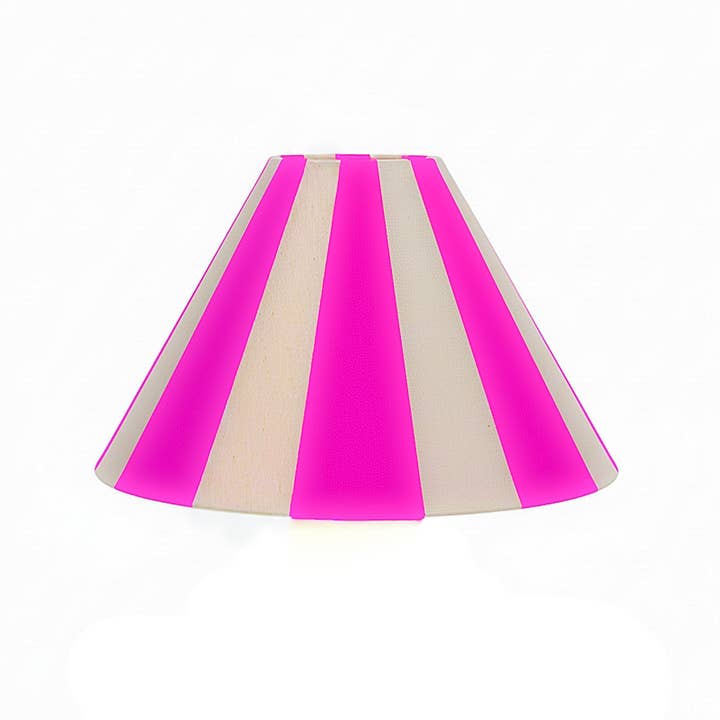 Hand-painted Upcycled Linen Sustainable Lampshade in Stripe print large for wholesale by thestudioUP