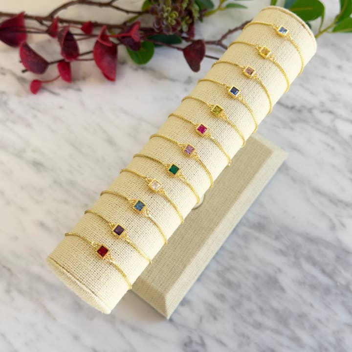 Pulsera ajustable con piedra de nacimiento para venta al por mayor de iiShii designs