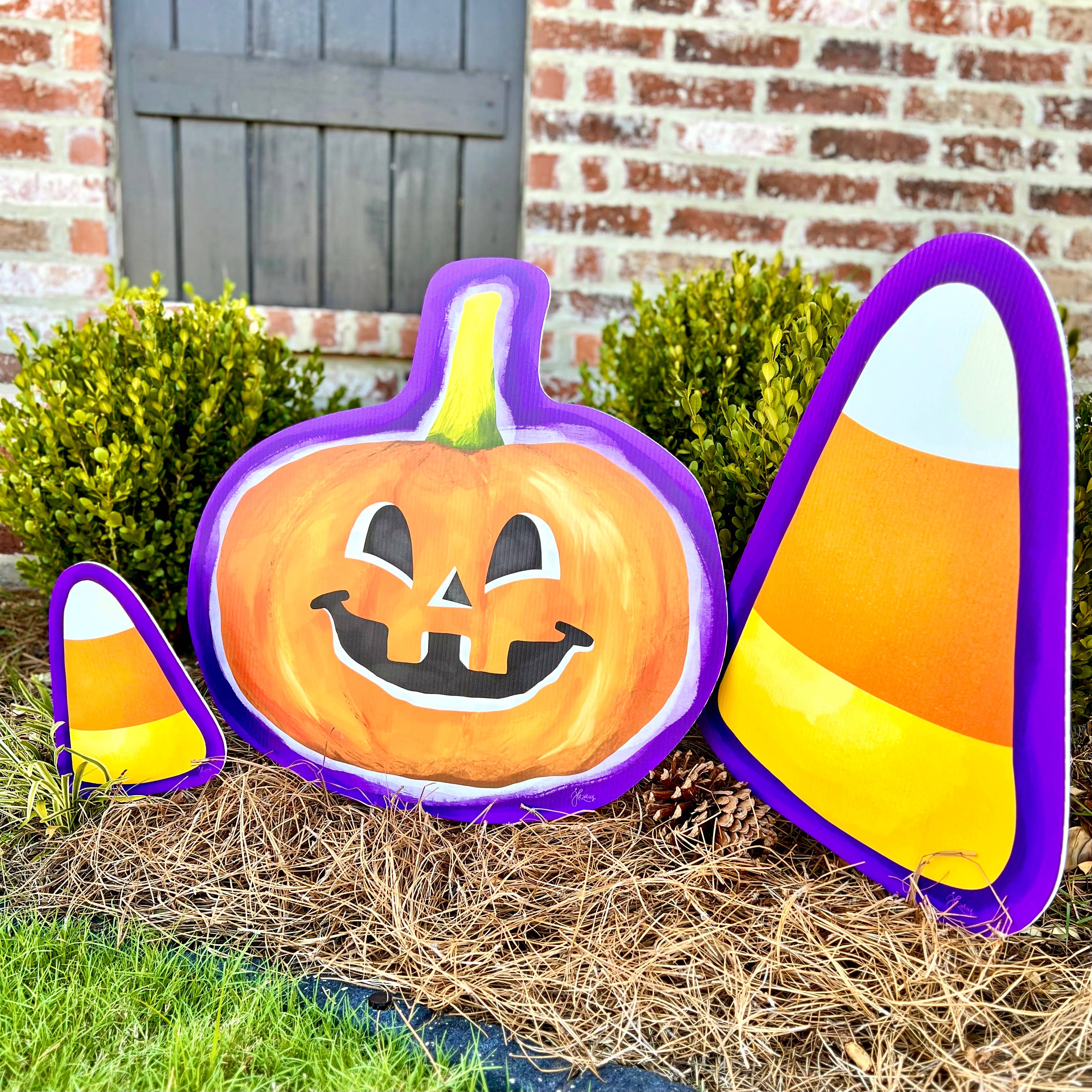 Songbird Grove Collection - Wholesale Garden/Lawn Stake - Jolly Jack O’Lantern Pumpkin Garden Stake7