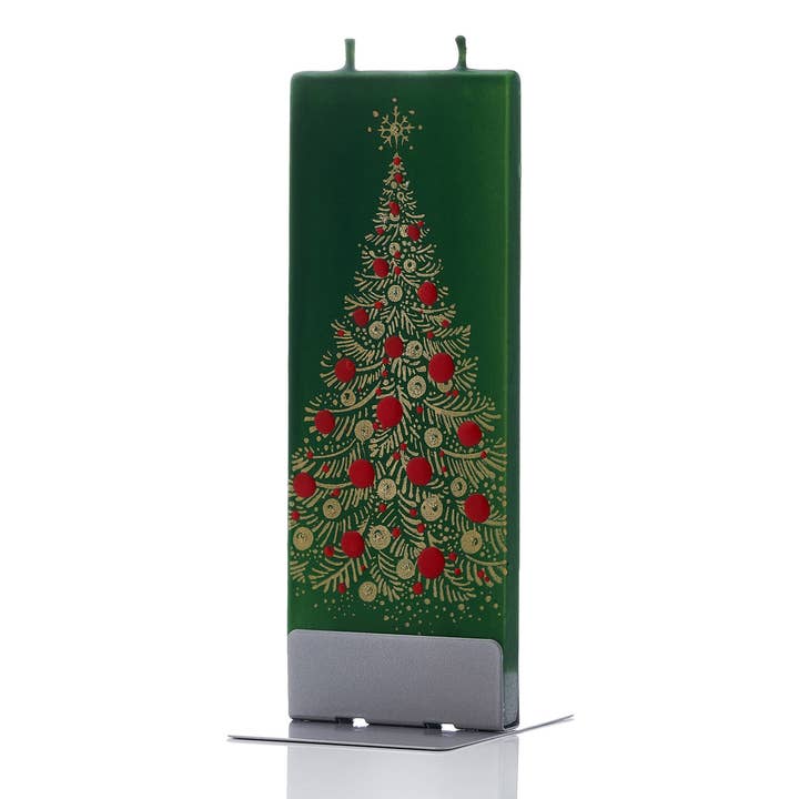 Flatyz Candles - Wholesale Novelty Candle - Gold Christmas Tree On Green