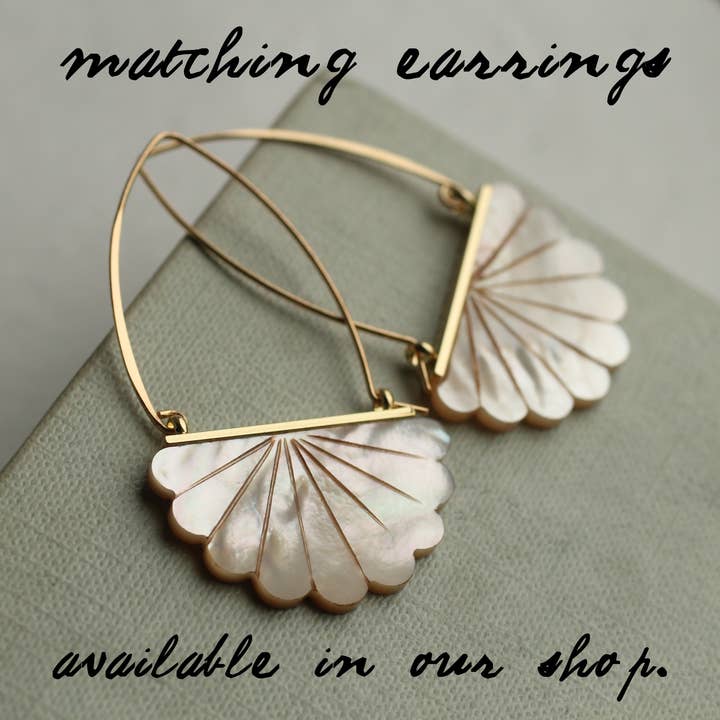 Silk Purse, Sow's Ear - Wholesale Pendant/Charm Necklace - Mother of Pearl Scallop Necklace