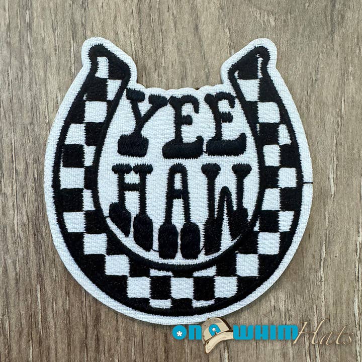 Yee Haw Embroidered Iron-On Patch for wholesale by On a Whim Hats