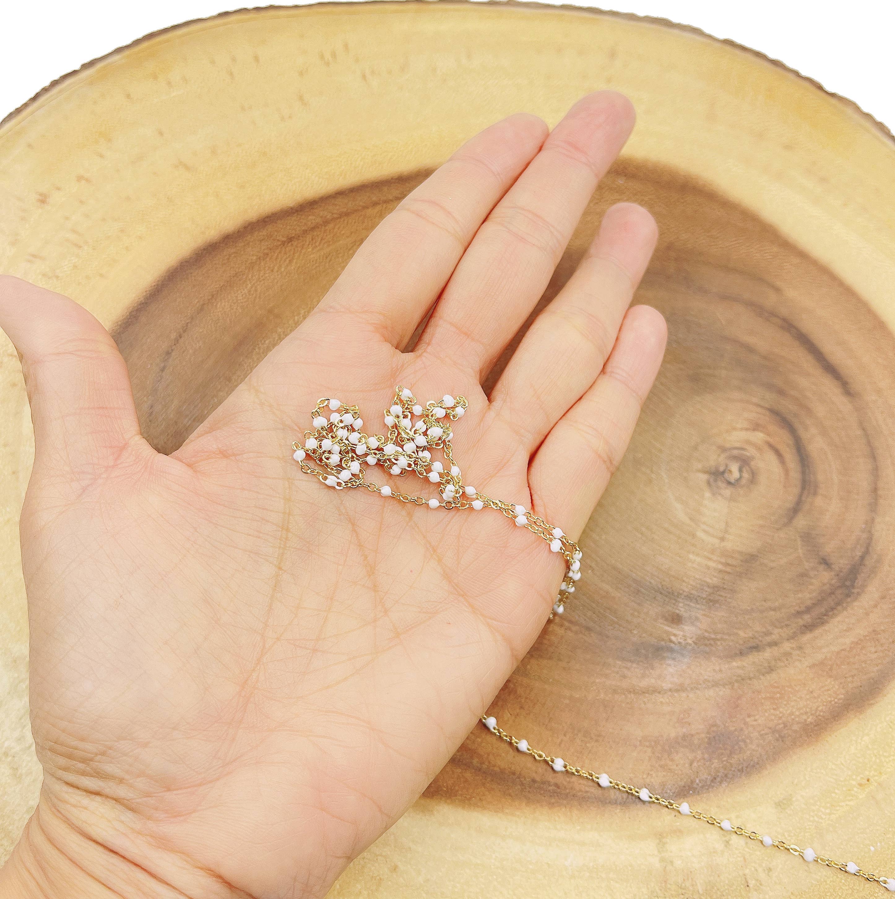 Beads Creation - Wholesale Craft Supplies - Multicolor Enamel Cable Paperclip Chain by Foot, CH3023