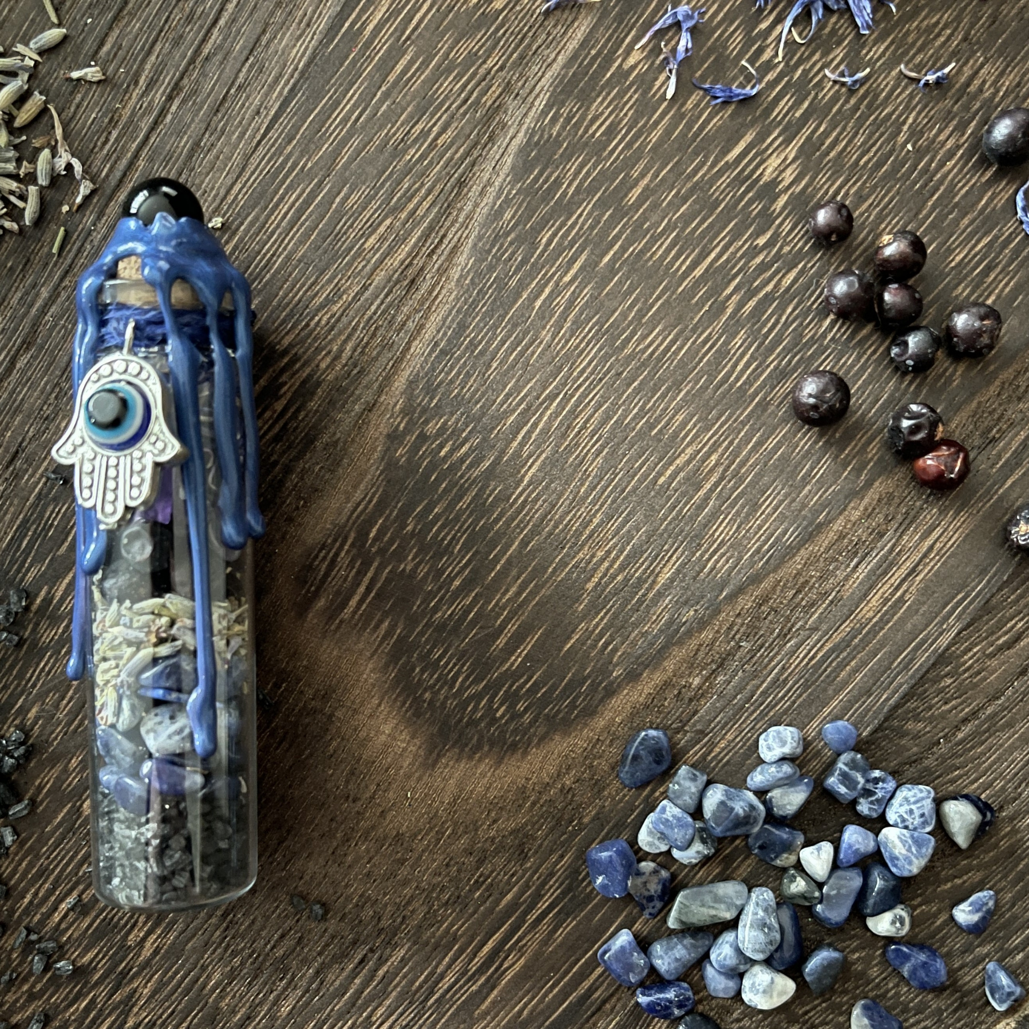 Moondust and Raven - Vente Accessoire de méditation - Bocal de Sortilège de Protection contre le Mauvais Œil, Flacon Nazar7