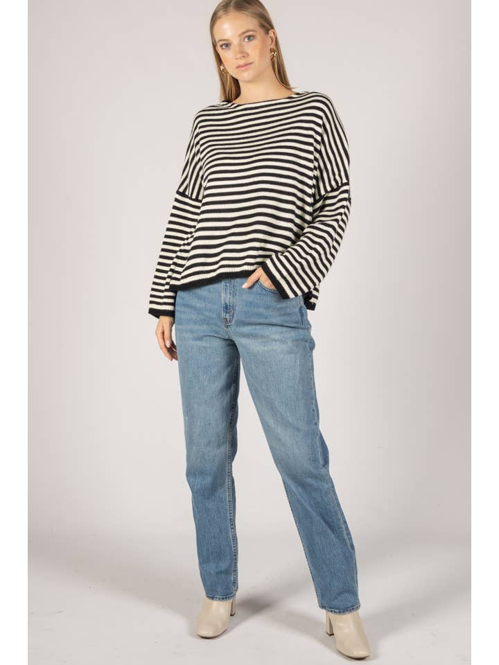 Before You Collection - Wholesale Knit Sweater - Women's - Striped T-Body Sweater18