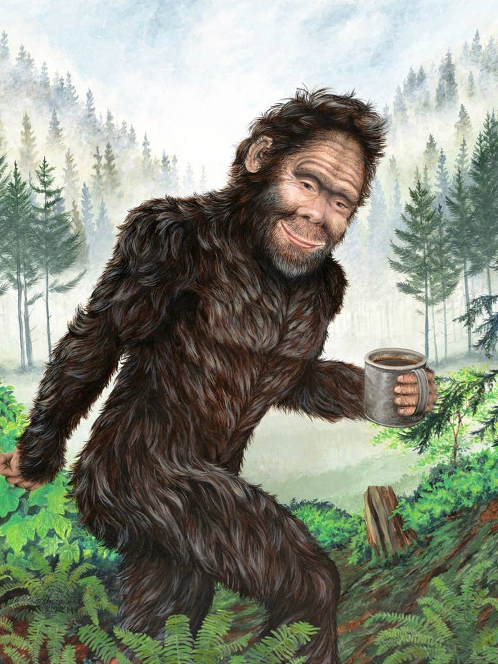 Bigfoot Brew Sasquatch Coffee Signed Giclee Archival Print for wholesale by Holly Simental