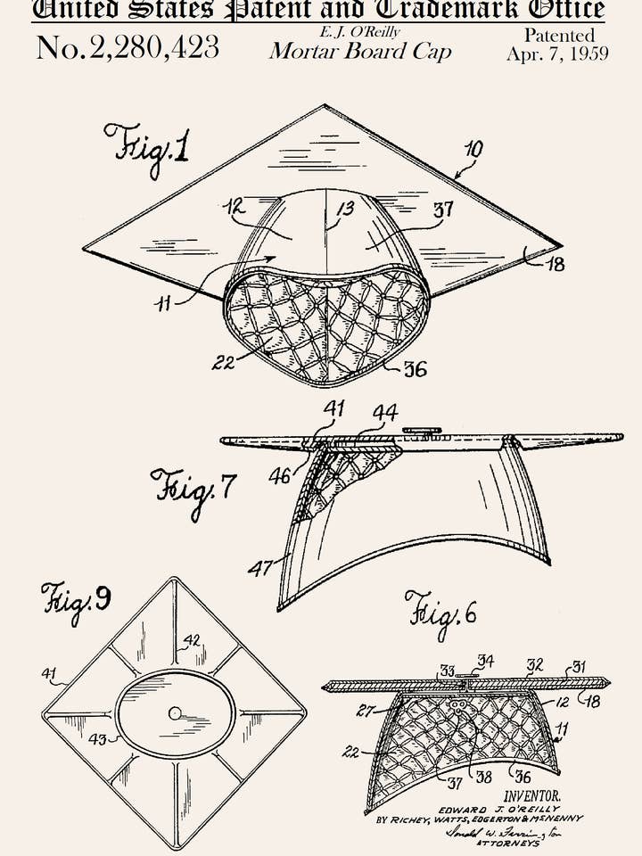 Mortar Board Cap Everyday Greeting Card for wholesale by PATENT PRESS GREETING CARDS