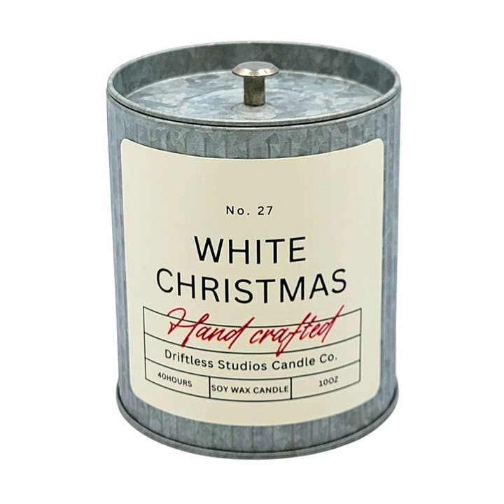 White Christmas Farmhouse Candles Wholesale - Holiday Decor for wholesale by Driftless Studios