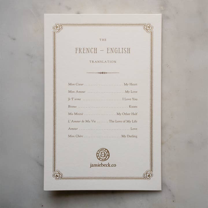 Jamie Beck - Wholesale Stationery/Notecard Set - Amour Stationery Set of 16 Cards and Envelopes9